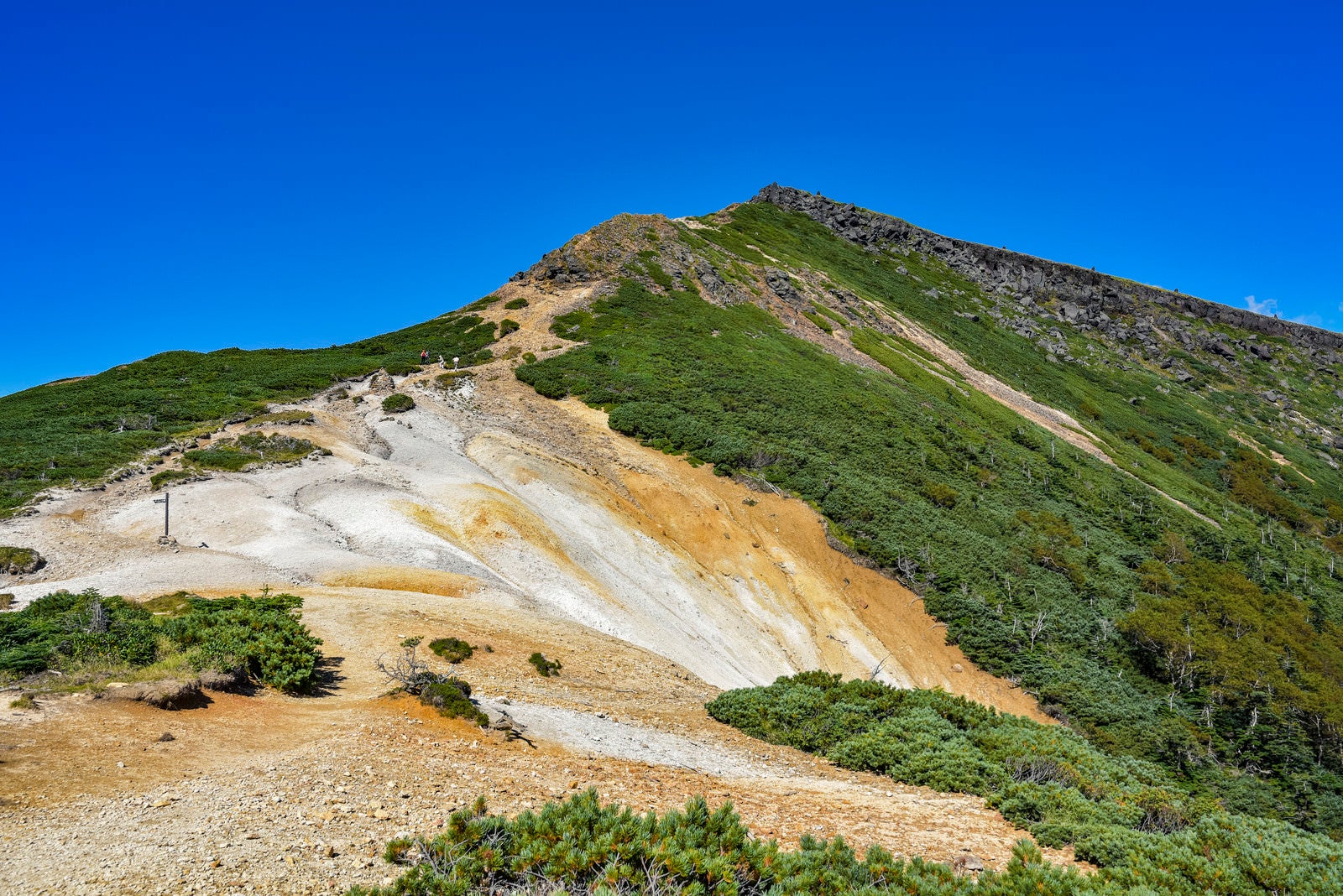 「晴天の硫黄岳登山道（赤岩の頭）」の写真