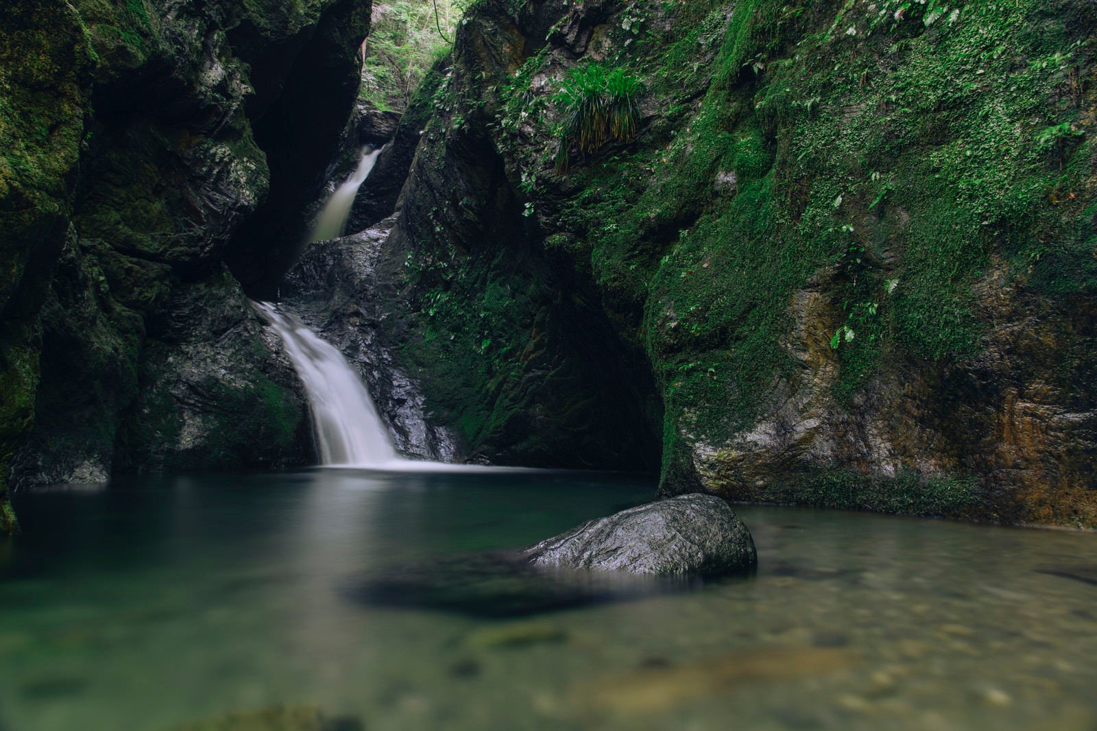 「海沢渓谷ネジレの滝の景色」の写真