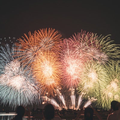びわ湖の花火大会の写真