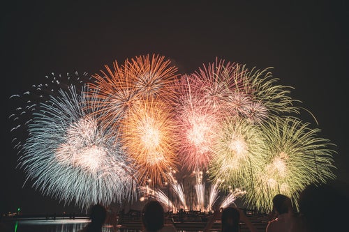びわ湖の花火大会の写真