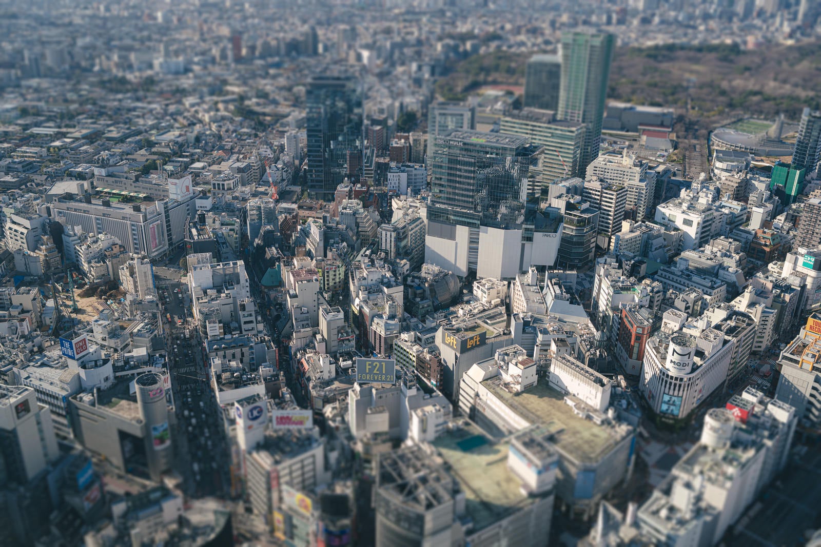 「渋谷の都市景観（チルトシフト）」の写真