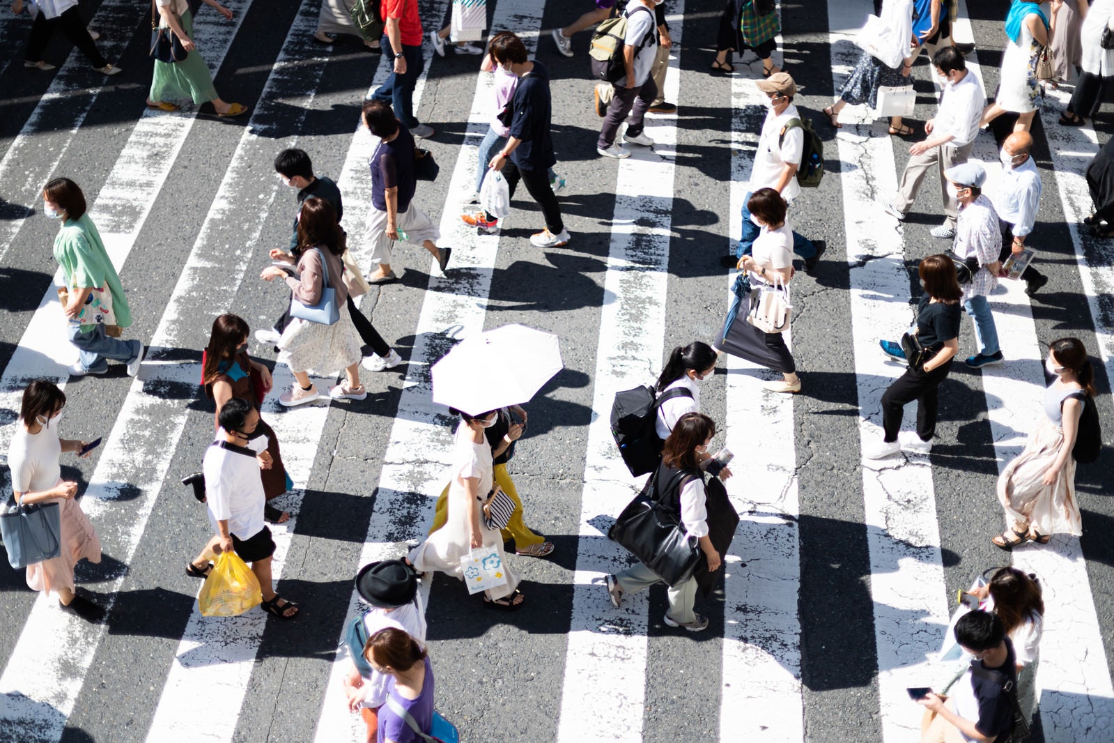 「横断歩道と人混み」の写真