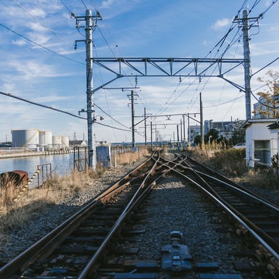 新芝浦駅の線路の写真