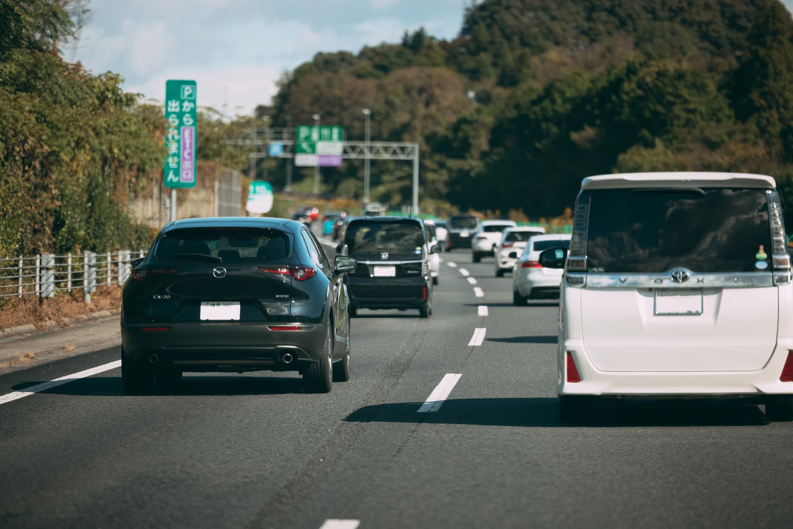 「渋滞気味の高速道路」の写真