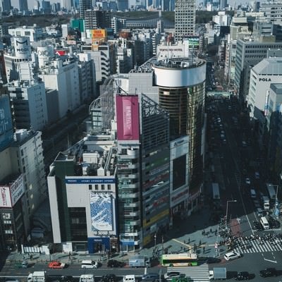 渋谷スクランブルスクエアから見た新宿のビル群の写真