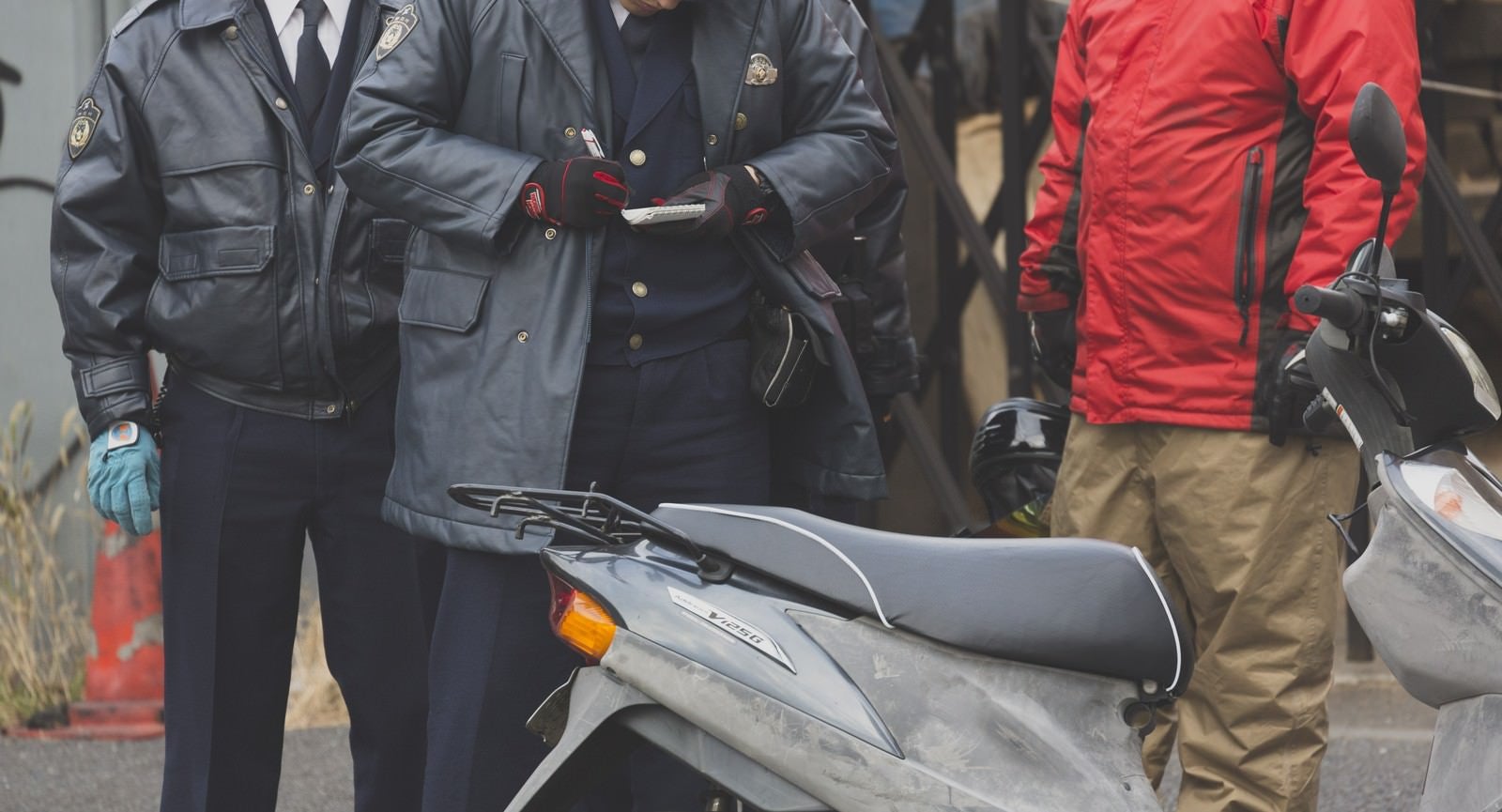 「警察から不審車両（バイク）で質問を受ける」の写真