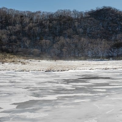 赤城山覚満淵（かくまんぶち）の雪と風の写真