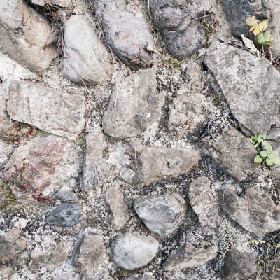 コンクリートで固めた石（テクスチャー）の写真