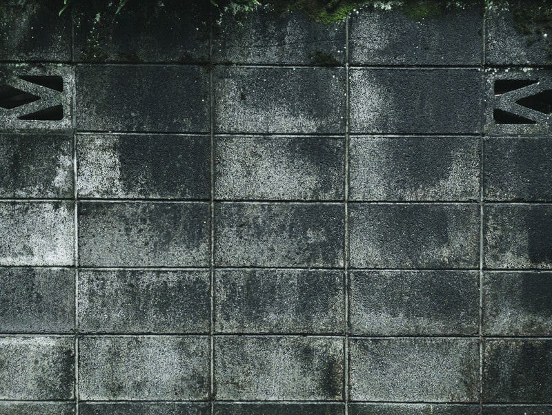 外構のブロック塀（テクスチャー）の写真