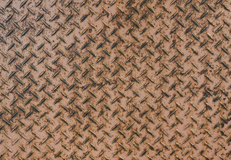 表面が擦れた鉄製スロープ（テクスチャ）の写真