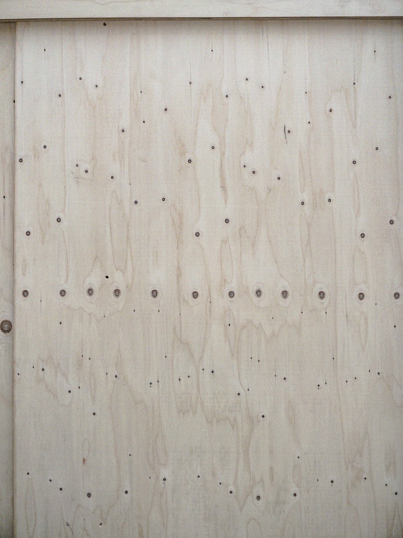 「細かい節が残る木材を使用した引き戸」の写真