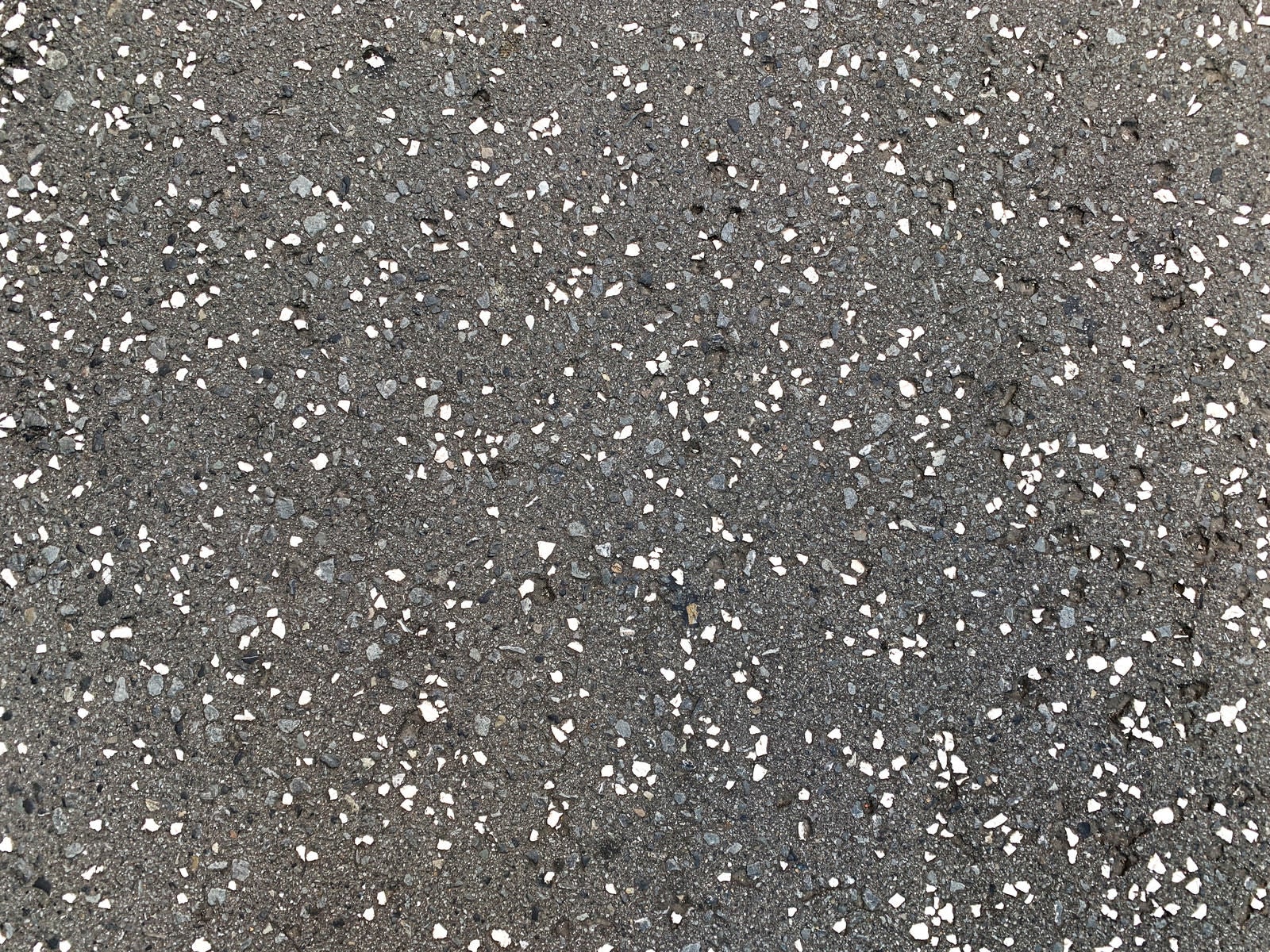 「白い粒が散らばる路面（テクスチャー）」の写真