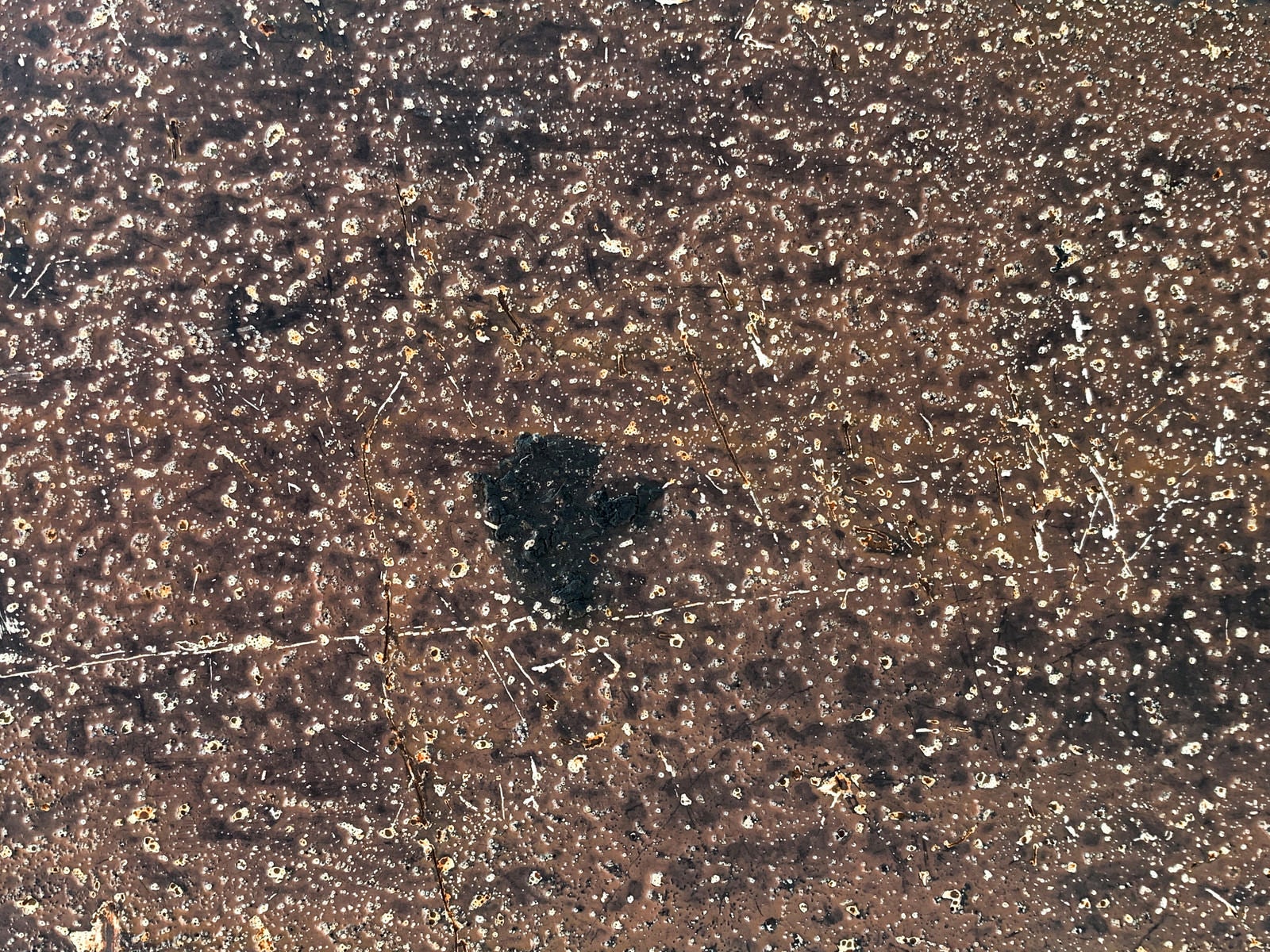 「黒いシミの付いた壁」の写真