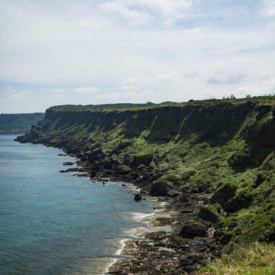 犬田布岬の断崖絶壁の写真