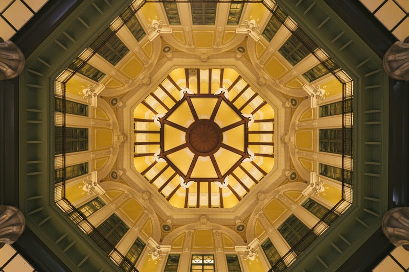 東京駅ドーム天井の真上の様子の写真