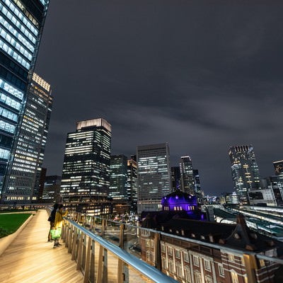 KITTEガーデンから望む東京ビル群の夜景の写真