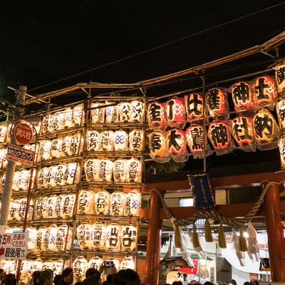 金刀比羅大鷲神社の酉の市の提灯の写真