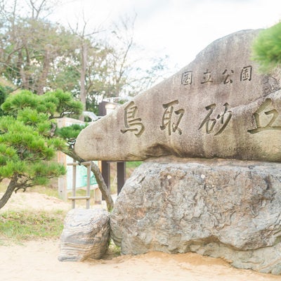 鳥取砂丘の石碑の写真