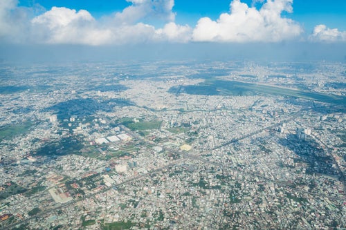 ベトナムの街並み（上空から）の写真