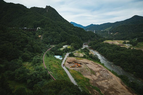 八ッ場ダム工事中（2017年夏）の写真