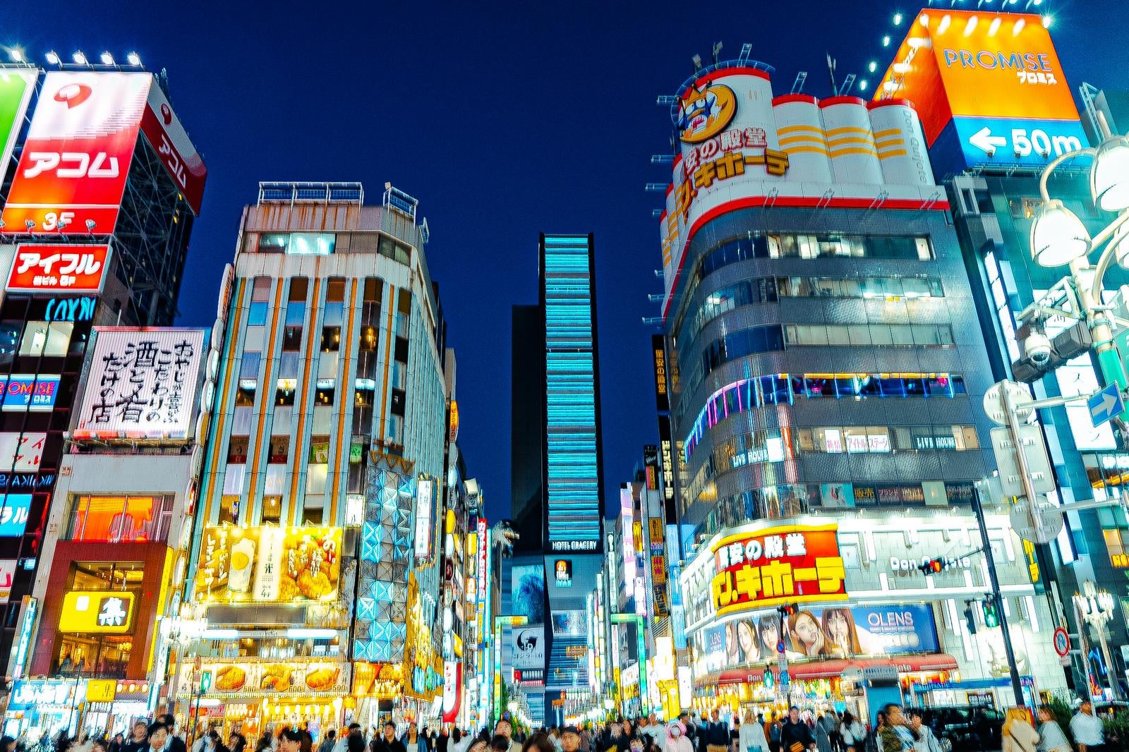 「歌舞伎町ゴジラロードとドンキー」の写真