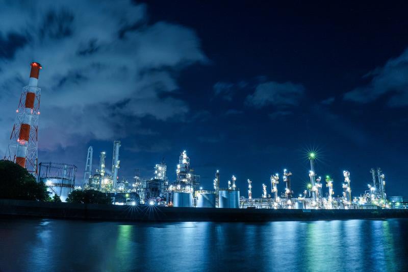三重県四日市市大正橋からの工場夜景の写真