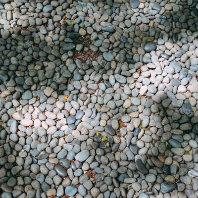 庭にまかれた玉砂利の写真