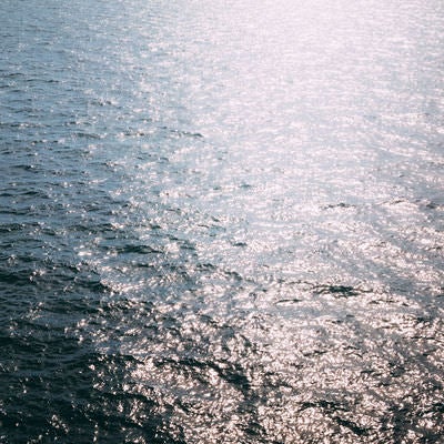 太陽を反射してキラキラ光る水面の写真