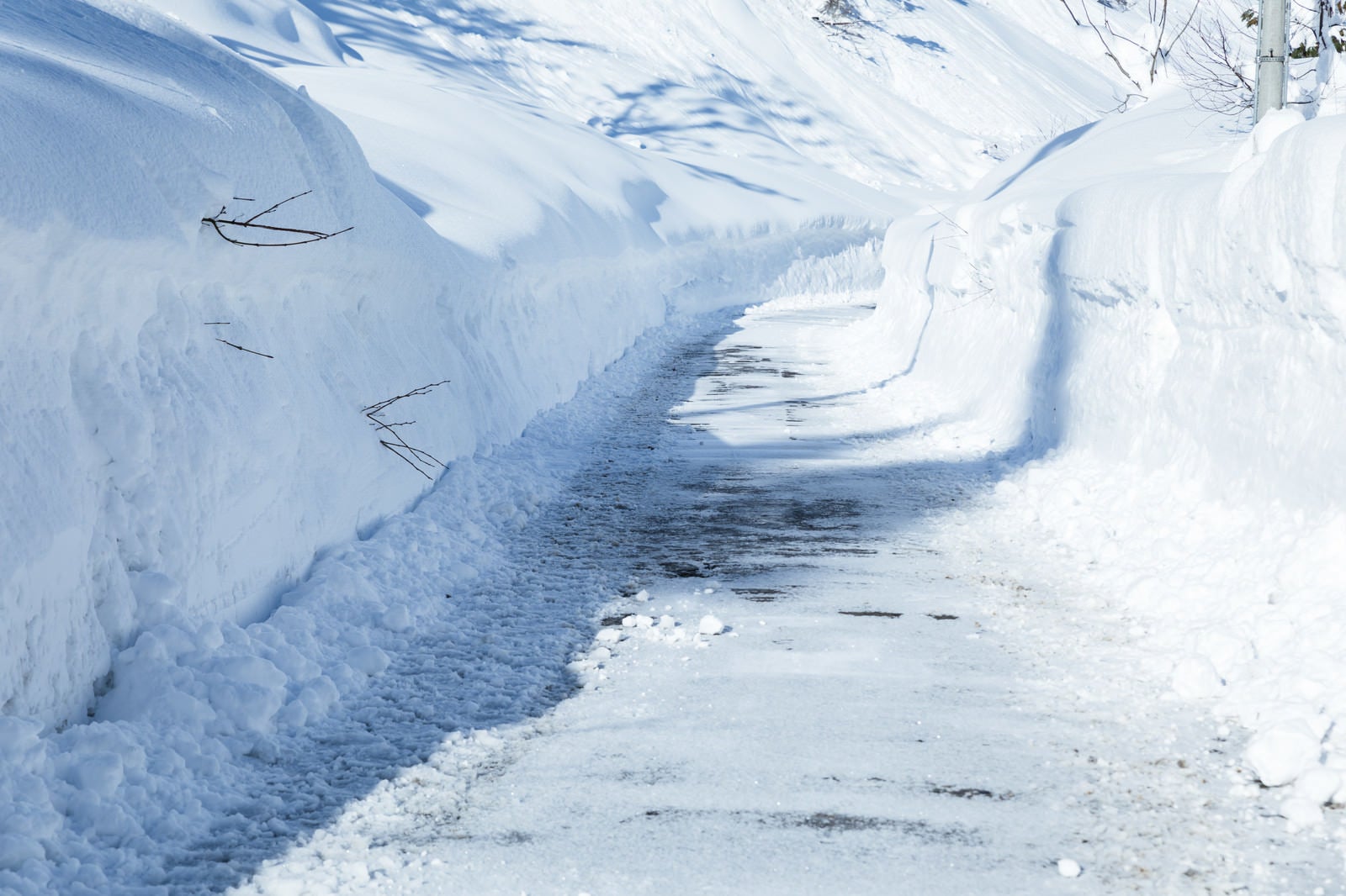 「雪山の道路」の写真