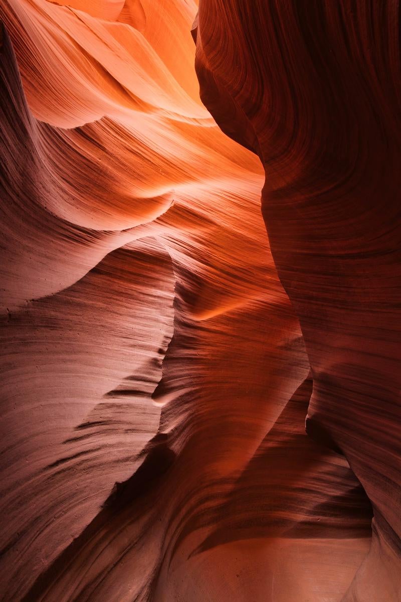 Antelope Canyon Interior with Light and Shadow Contrasts - free stock photo