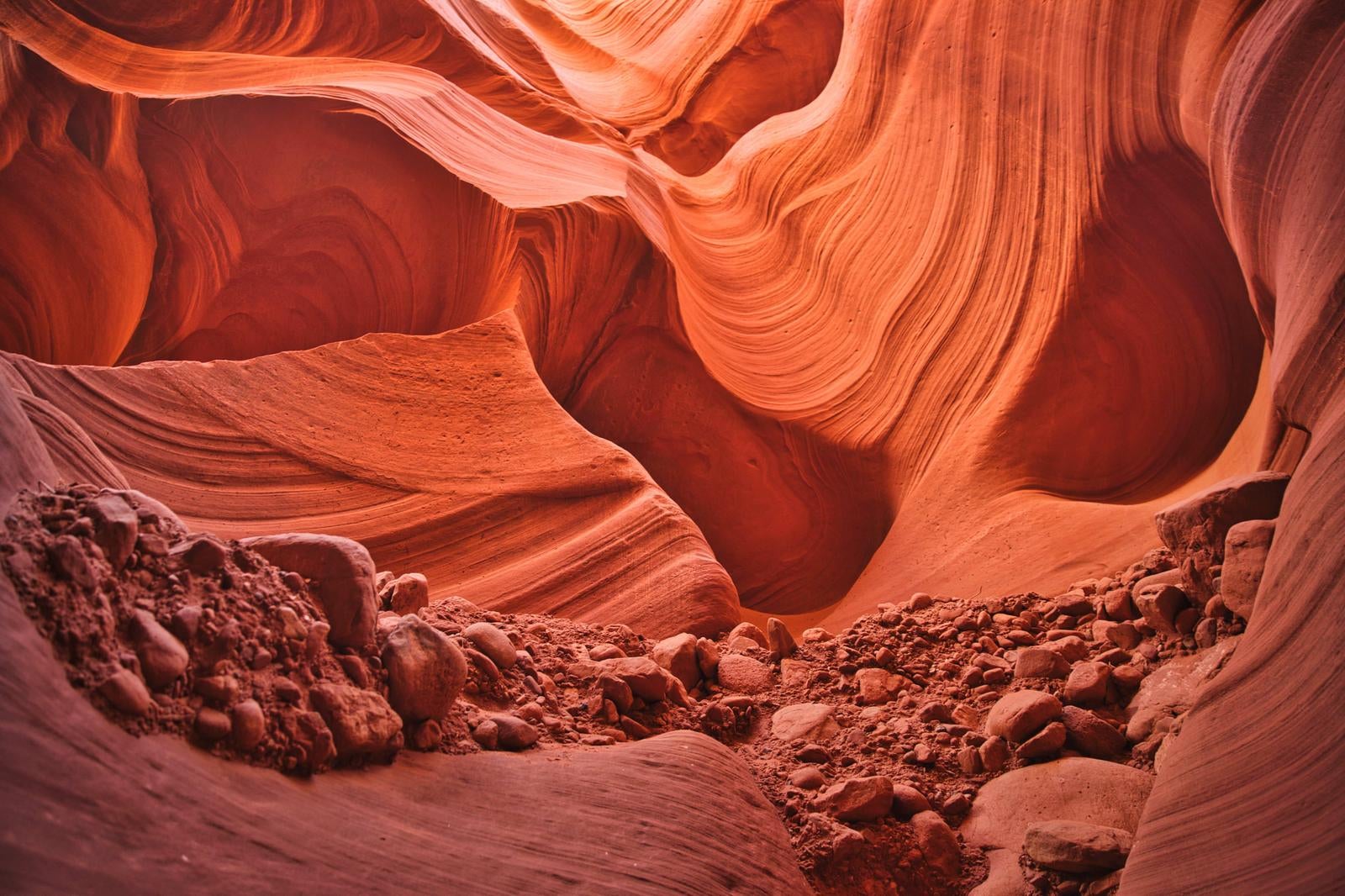 The Curves Drawn by Antelope Canyon's Reddish-Brown Sandstone - free stock photo