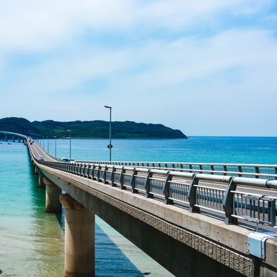 角島大橋を左側から撮影の写真