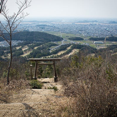岐阜県権現山頂上から見下ろした景色の写真