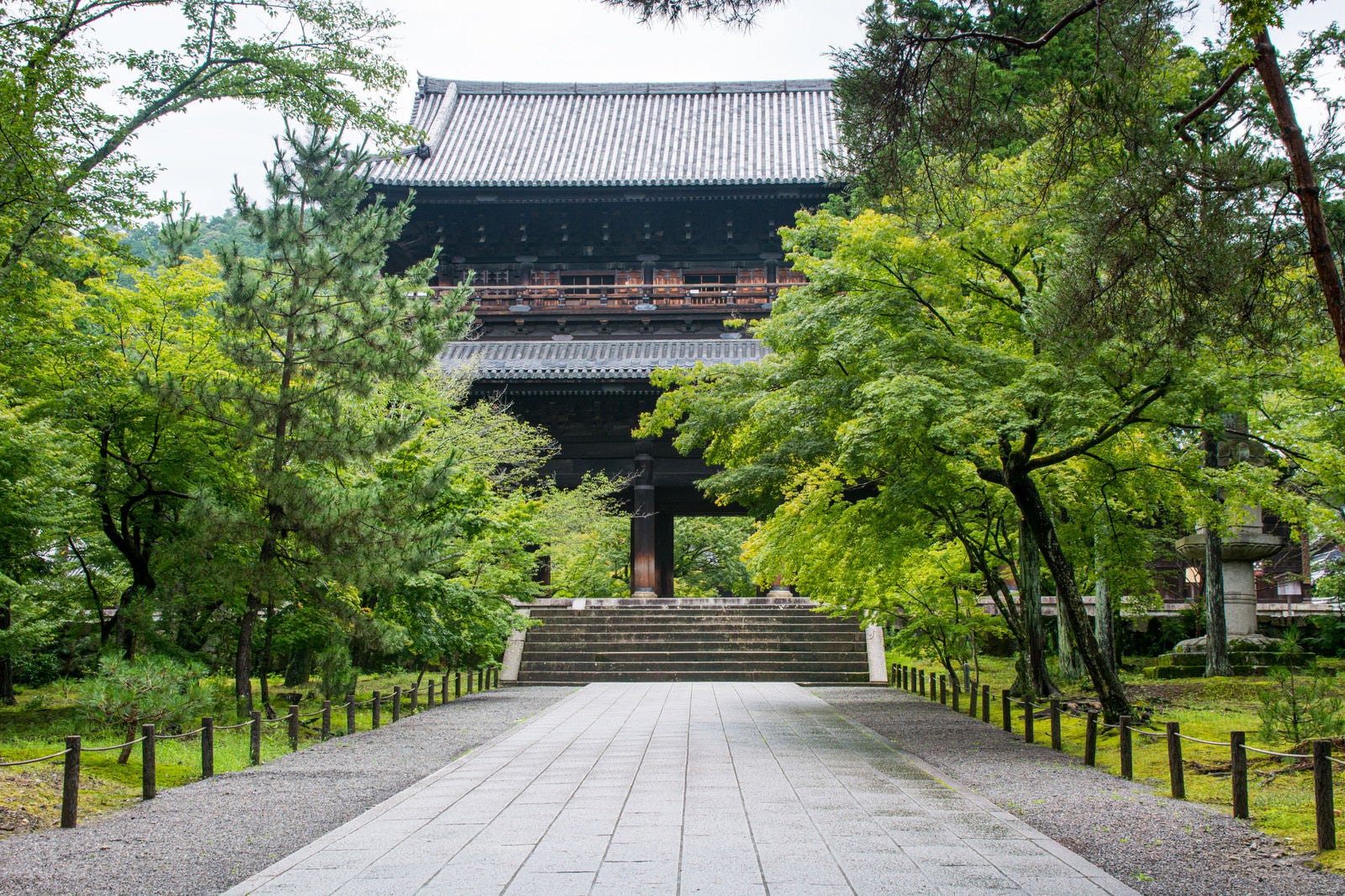 「新緑に囲まれる南禅寺三門」の写真