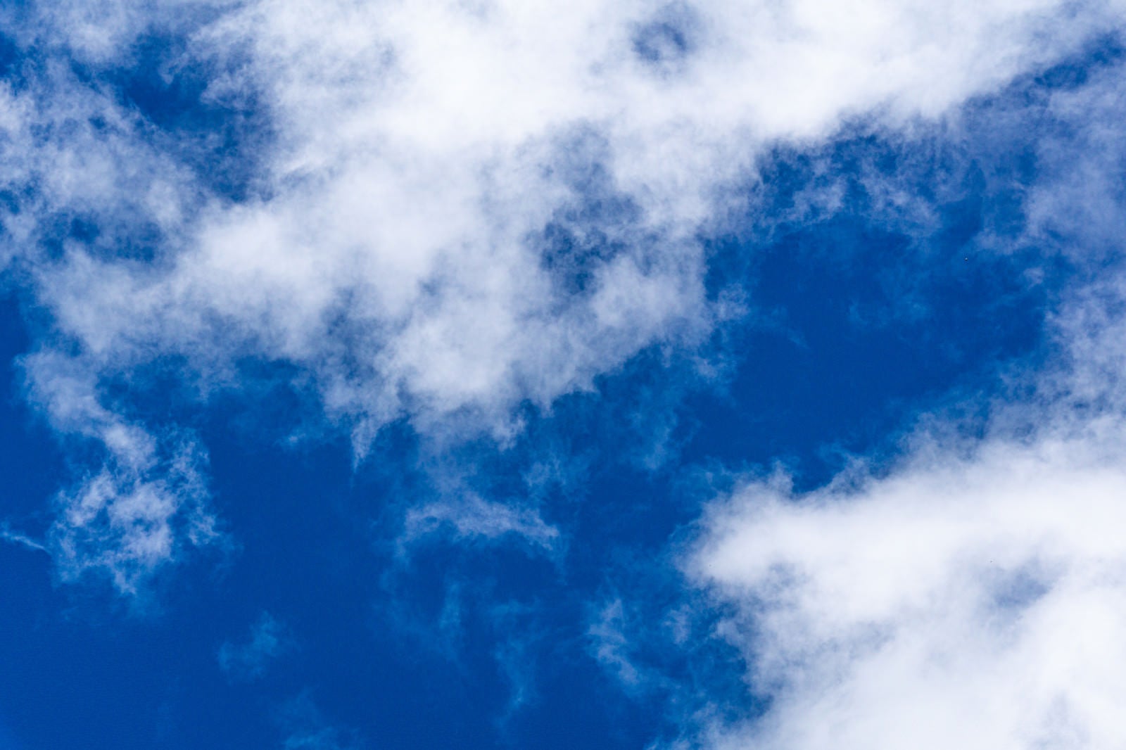 「晴れの日に流れる白い雲」の写真